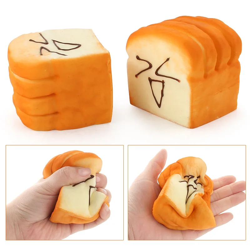 

2018 Hot Sale Squishy Soft Slow Rebound Simulation Toast Bread Business Card Toast Mobile Phone Seat Toy Model Gift