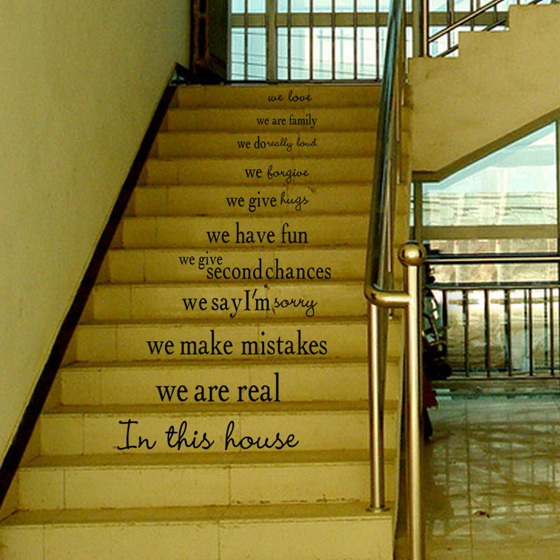 MottosStairwayStickersEnglishLettersDIYCreativeDecalWall