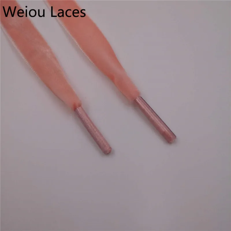 Weiou 1,27 см(1/2 дюйма) ширина пластиковые наконечники плоские односторонние сверхпрочные вельветовые шнурки Ленточные шнурки для обуви для детей женщин - Цвет: 1619-1 Orange Pink