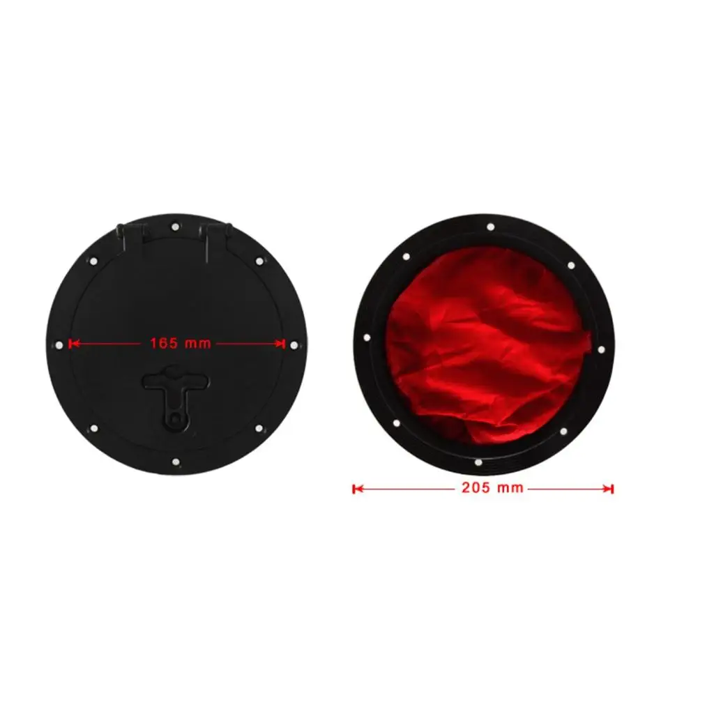 Черный ABS 6," морской лодка каяк палубная пластина комплект инспекции порт люка крышка с красной сумкой для хранения и 8 винтов