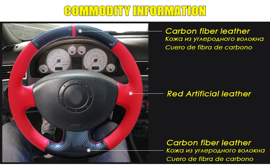 Углеродное волокно кожа красная кожа Красный Маркер чехол рулевого колеса автомобиля для Renault Megane 2 2003-2008 Kangoo Scenic 2 2003-2009
