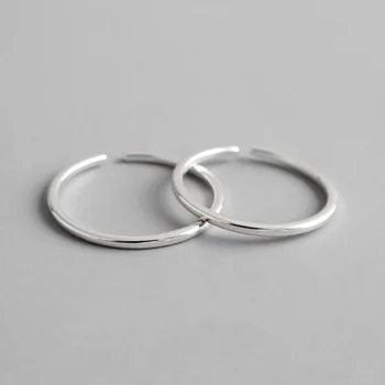 

1.2mm 100% S925 Sterling Silver Open Ring For Women Simple Fashion One Line Female Rings OL Style Punk Party Gift