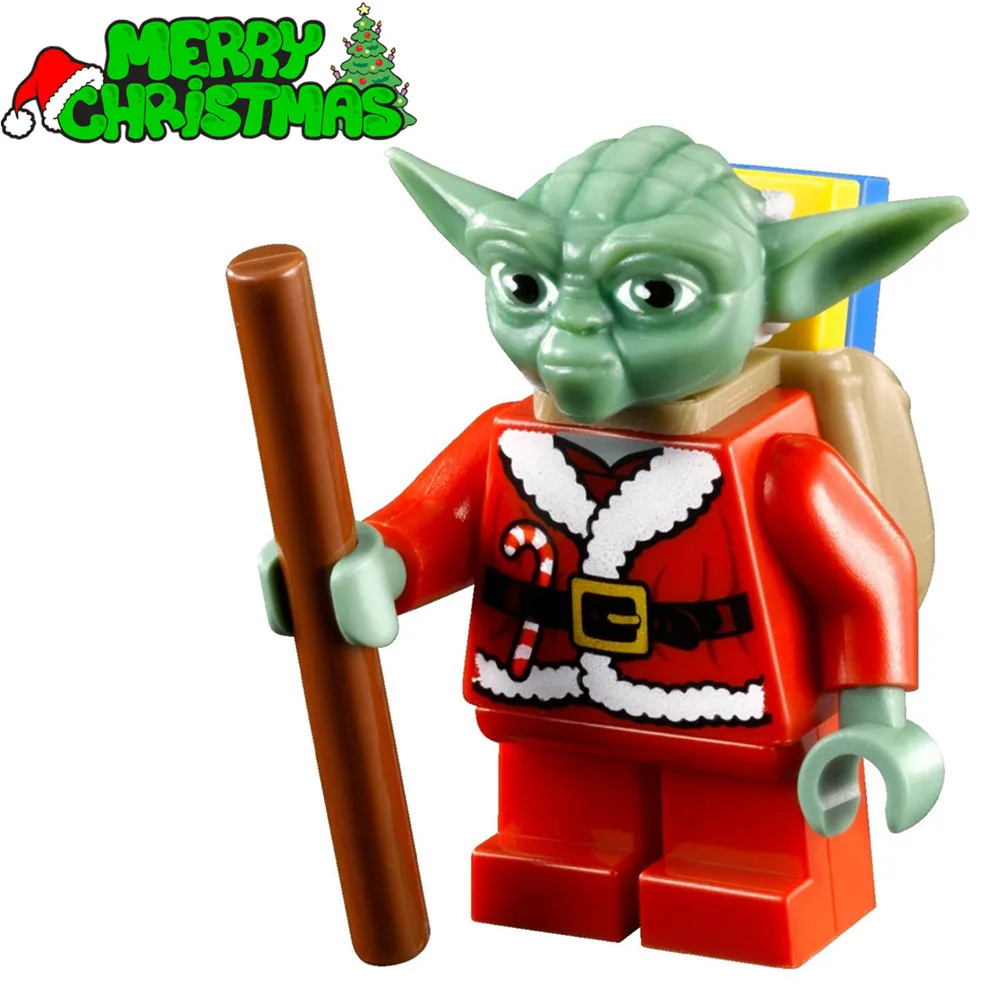 

Single Sale Santa Yoda with Backpack Christmas STAR WAR DIY SW358 minifig DIY Assemble Building Blocks Kids Xmas Toys Gift