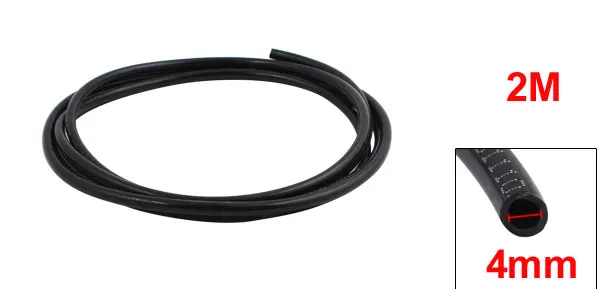 4mm x 6mm Flexible Pneumatic Polyurethane PU Hose Pipe Tube Black 2m Length