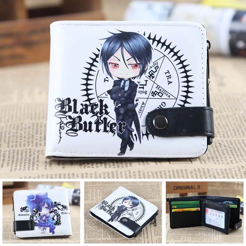 Us 4 09 18 Off Anime Black Butler Chibi Ciel Sebastian Pu Short Zero Wallet Coin Purse Multilayer Double Button Wallet In Wallets From Luggage