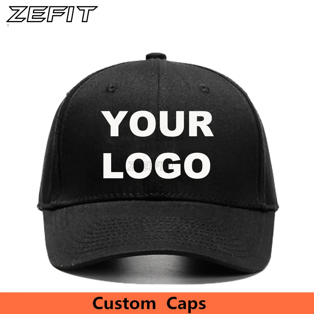 Zefit Личного Бейсбол Крышки Snapback Логоса Вышивки 100% Хлопок Унисекс Мужчин Женщин Быстрая Доставка Пользовательские Изогнутые Козырек Шляпа