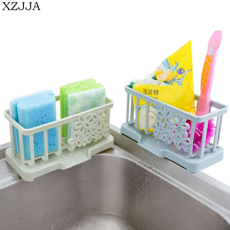 

XZJJA Creative Kitchen Drain Storage Basket Sink Sponge Tablewarebath Soap Small Objects Storage Box Drain Shelf Storage Basket