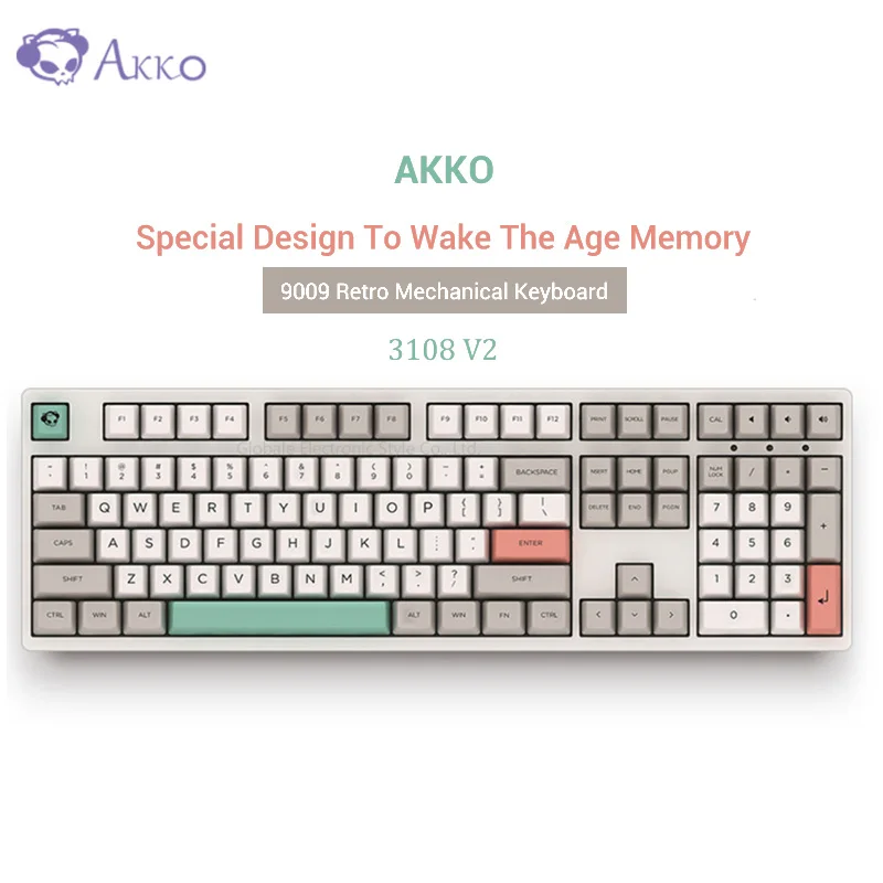 Новинка AKKO 3108 V2 9009 ретро Механическая клавиатура 108 клавиш USB Проводная тип c