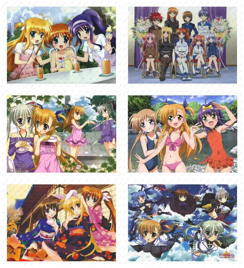 

Magical Girl Lyrical Nanoha White kraft poster Poster wall sticker Japanese Anime Poster Decorative paintings