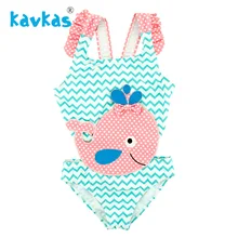 Kavkas Girl Swimwear Whale Embroidery One Piece Swimsuit Bathing Suit Children Girl Beach Wear children s one piece swimsuits girl boys bathing suits one piece suits for children boys beach wear girl swimwear long sleeve