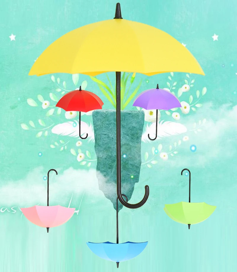 3 шт./компл. Красочные зонтик в форме настенные крючки креативная вешалка настенный декоративный держатель настенный крючок для кухни аксессуары для ванной комнаты