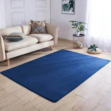 Royal blue Журнальный столик для гостиной прикроватный коврик для спальни детский коврик для ползания толстый коралловый флис одеяло пух ковер Детский ковер - Цвет: Royal blue