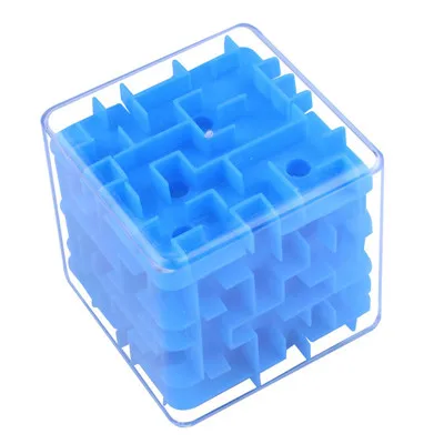 Большой размер 3D шарик лабиринт мраморы скорость лабиринт магический куб головоломка игра взрослый умный декомпрессионный куб лабиринт катящийся шар - Цвет: Blue