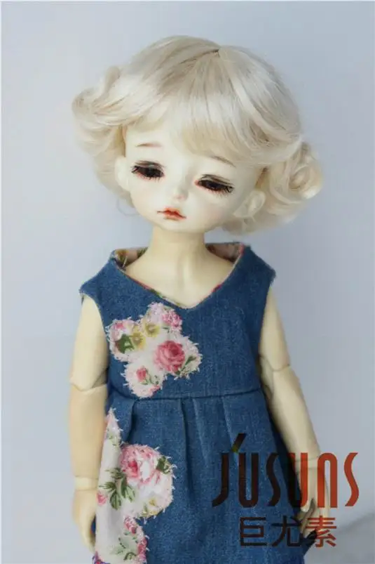 JD369 1/6 YOSD парики для шарнирных кукол модный кудрявый парик 6-7 дюймов BJD синтетический, мохеровый, для куклы парики аксессуары для кукол - Цвет: Blond SM202