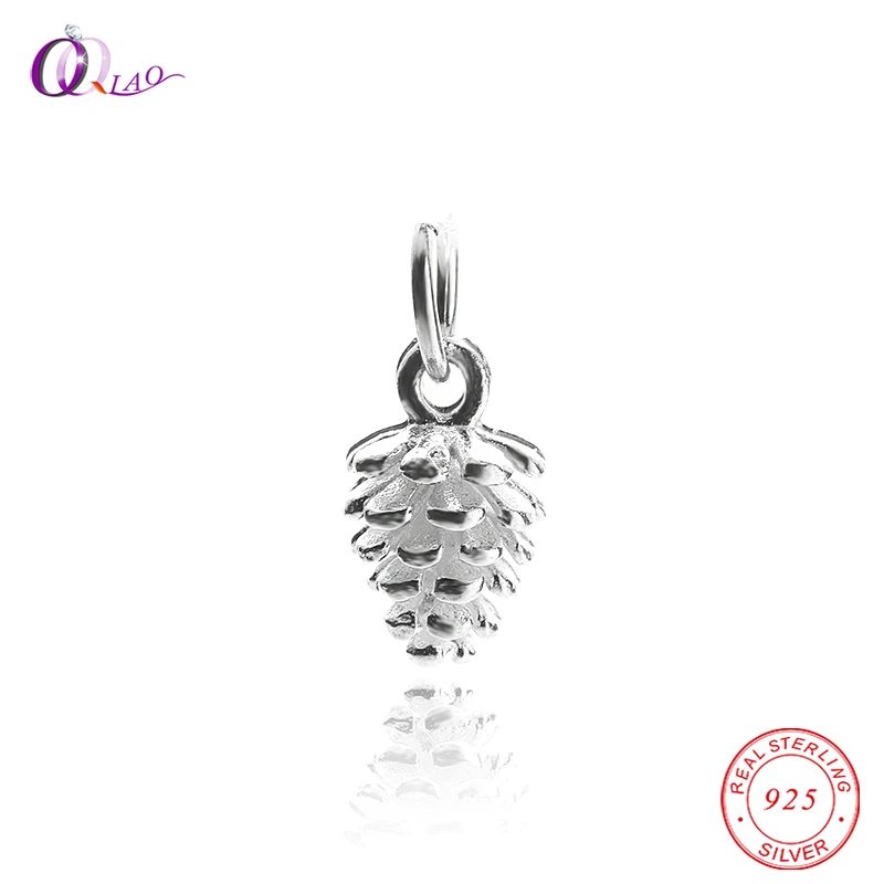

one piece 925 sterling silver Exquisite Handmade small Pine cones Pendant For women jewelry making Necklace bracelet accessories