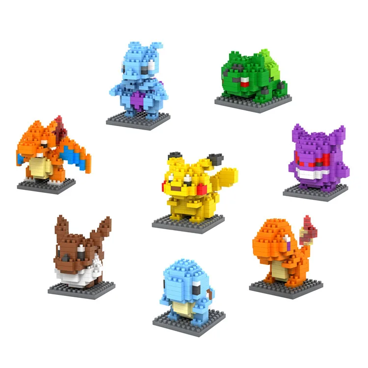 

Japan Anime Nintendo Game images Pokemon go LOZ nanoblock Pikachu Gengar Mewteo Eevee Charizard mini diamond building block toys