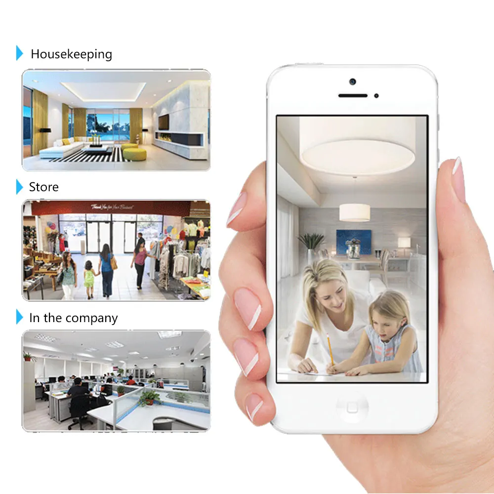  IP Camera Home Security Camera with Rotatable Night Vision Motion Detection WiFi Camera for Home Of