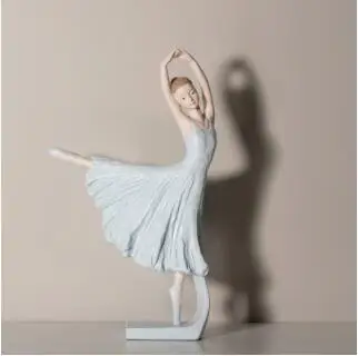 Танцевальная статуя балерины для девочек, смоляная статуя, элегантная фигурка, ремесло, креативное домашнее украшение для рабочего стола, танцевальные украшения для девочек - Цвет: 4