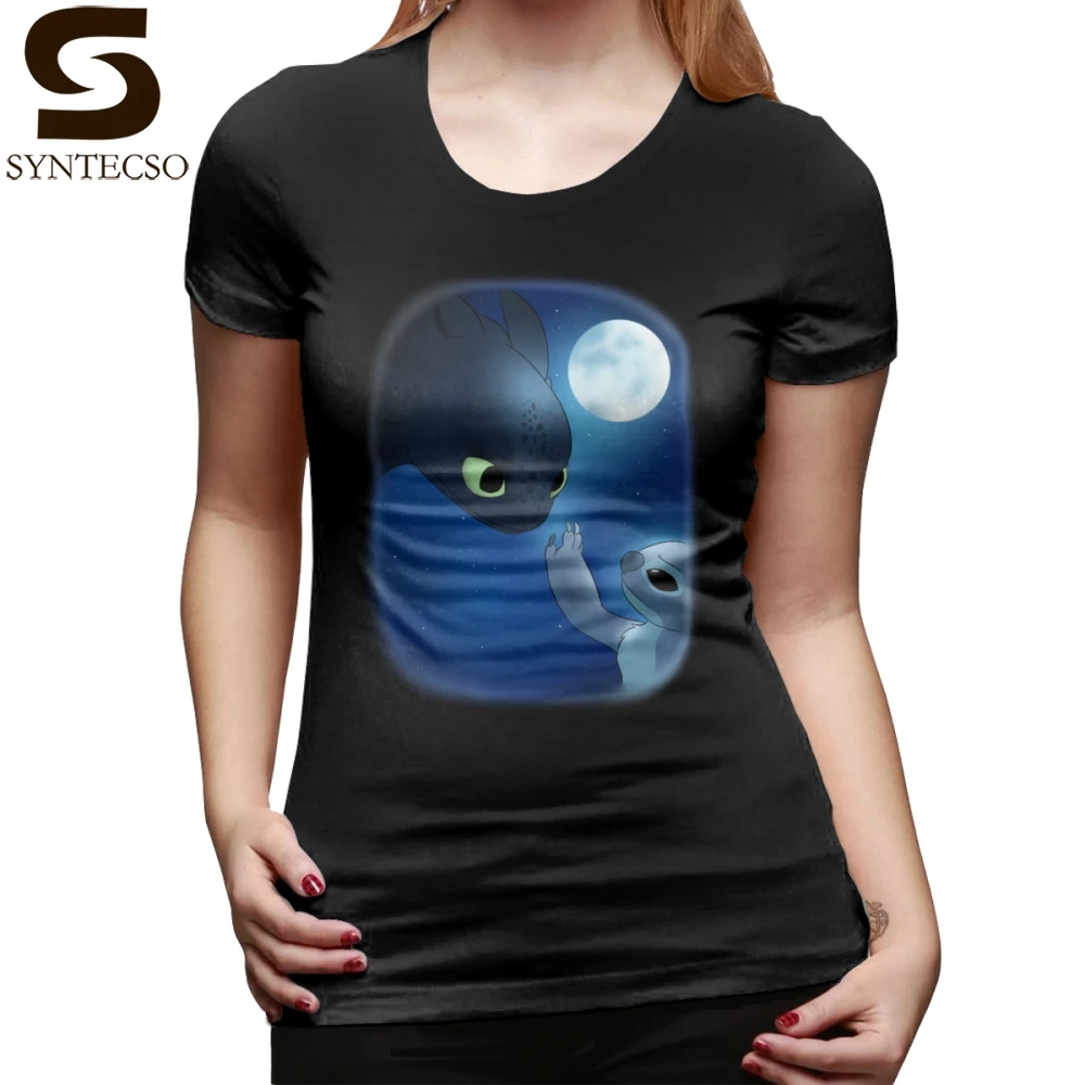

Stitch T-Shirt How To Train Stitch S Dragon T Shirt Trendy O Neck Women tshirt 100 Cotton Print Street Style Ladies Tee Shirt