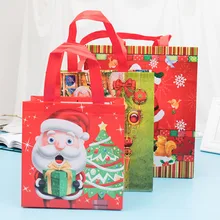 Новинка; модная, сумка, шоппинга с рождественским узором нетканый мешок из пленки для защиты окружающей среды Материал прочная сумка-тоут сумка