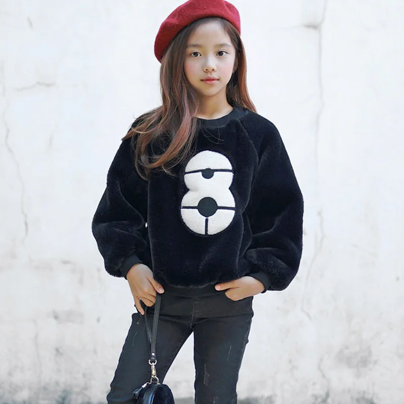 

2018 New Baby Girl Sweatshirt Children Imitation Rabbit Fur Shirts Toddler Coat Winter Warm Baby Tops Mother and Daughter,#3625