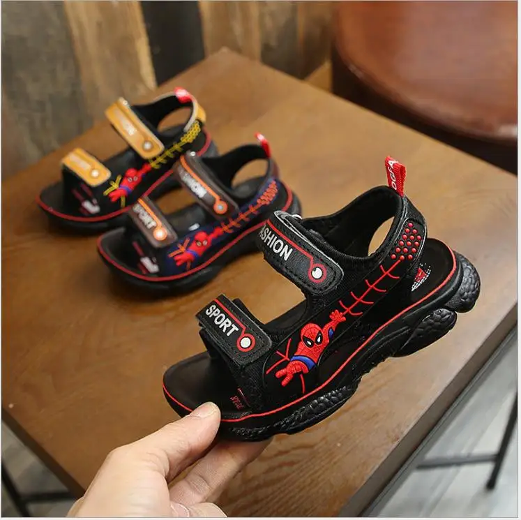 

Summer boys sandals Children beach shoes Kids cartoon spiderman shoes for boys Casual flat shoes fashion cut-outs child sandals