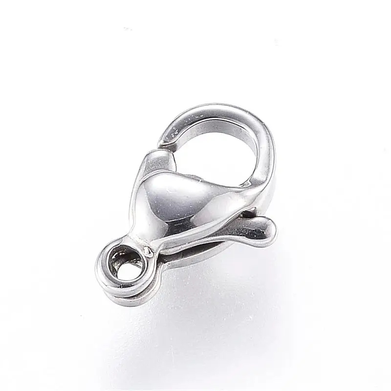 100Pcs 304 Stainless Steel Lobster Claw Clasps Stainless Steel Color