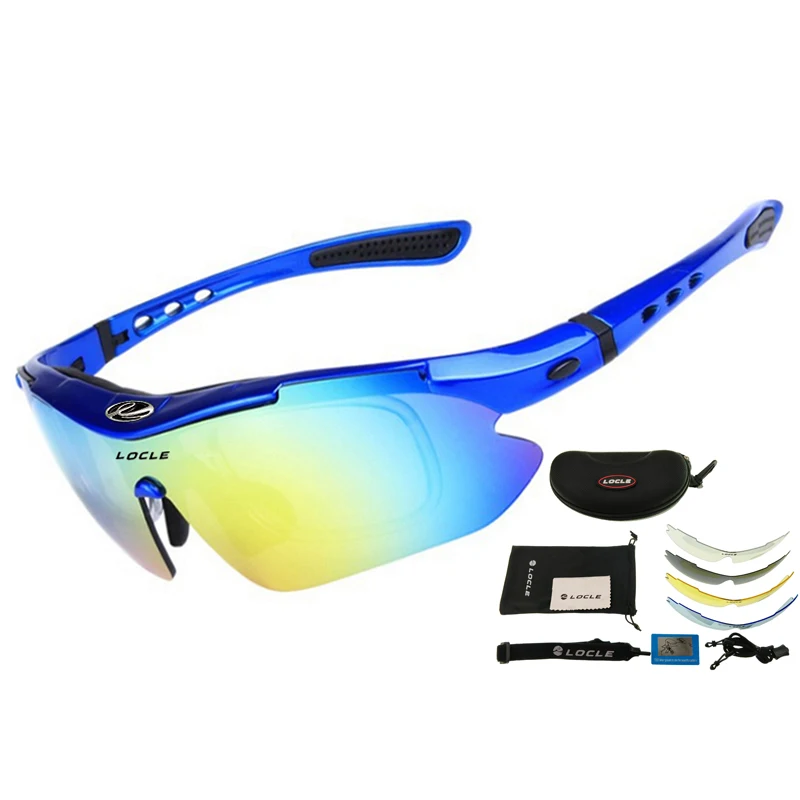 LOCLE Polarized Hiking Sunglasses Sports Glasses Myopia Cycling Bicycle Riding Eyewear UV400 Protect Camping Men Sun Glasses