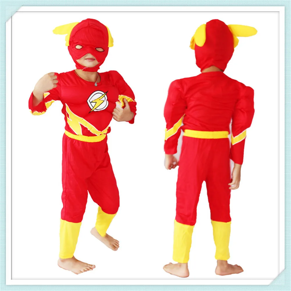 

3-8 years Boy Role-playing Flash cosplay,Halloween costumes kid Flash Barry Allen model clothing Free shipping C244