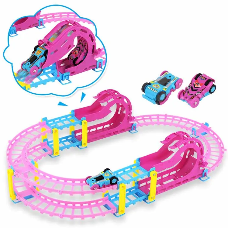 

Connect 2 Type Railway Magical Racing Track Play Set DIY Bend Flexible Race Track Flash Car Toys For Children