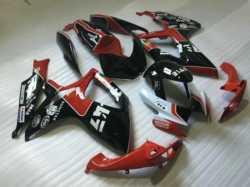 

Injection mold Fairing kit for SUZUKI GSXR600 750 K6 06 07 GSXR 600 GSXR750 2006 2007 Red gloss black Fairings set+gifts SB36