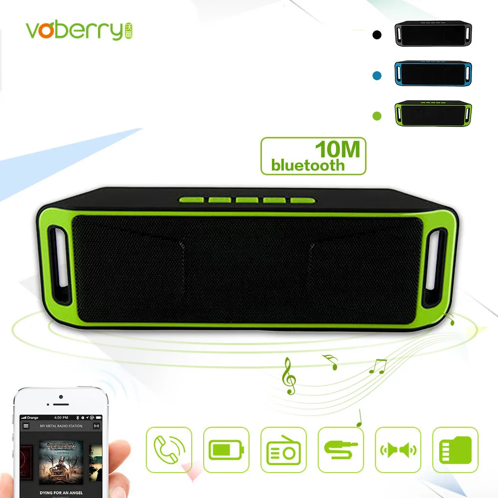 VOBERRY мини портативный новейший беспроводной Bluetooth стерео динамик TF USB FM микрофон