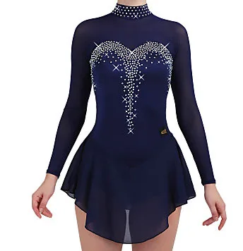 

Blue Figure Skating Dress Ice Skating Skirt Spandex Women's girl's