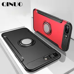 QINUO Роскошные доспехи скрыть держатель чехол для iPhone X XS Max XR TPU + PC противоударный защитный чехол для iPhone 6 6s 7 8 плюс 5 5S SE