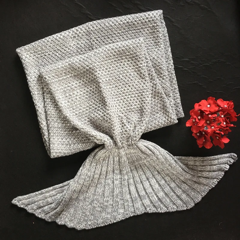 CAMMITEVER 14 цветов хвост русалки одеяло вязаный крючком цельнокроеное одеяло для взрослых супер мягкий все сезоны спальный вязаное s