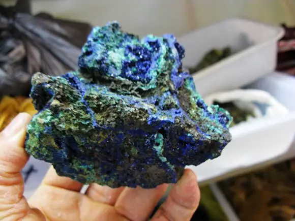 765g Gem Blue azurite Crystal Cluster&ampGreen malachite on Matrix Mineral Specimen | Дом и сад