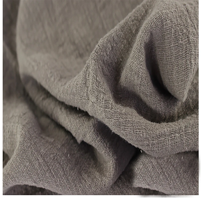 Soft Linen Cotton material brown crincle wrinkle tissue scarves dress