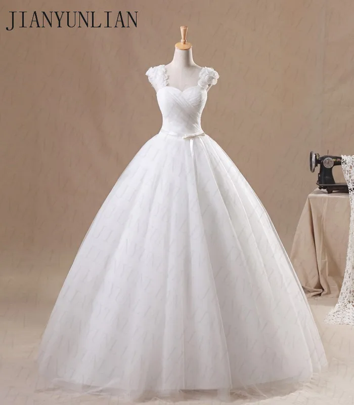 Бальное платье принцессы из тюля с рукавами-крылышками и бантом, пышное свадебное платье, платье для дебютантки, Vestidos de Noiva, реальные
