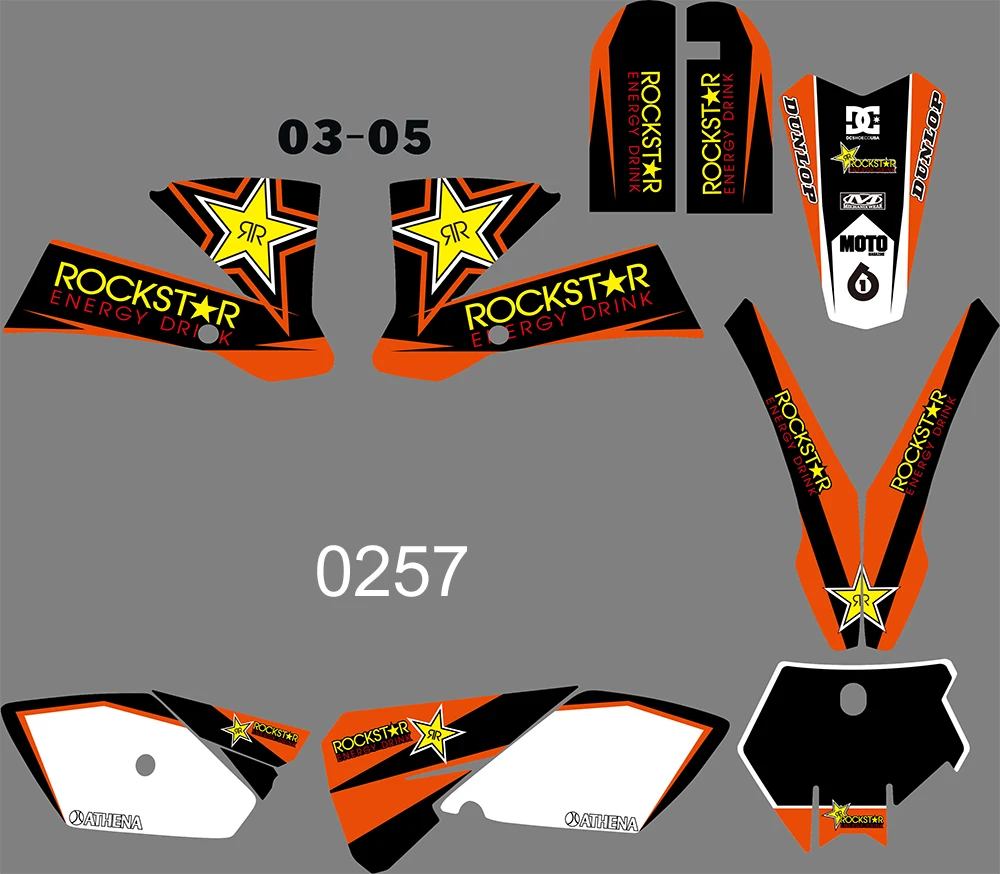 

6 STYLES TEAM GRAPHICS BACKGROUNDS DECALS STICKERS FOR KTM SX 85 2003 2004 2005