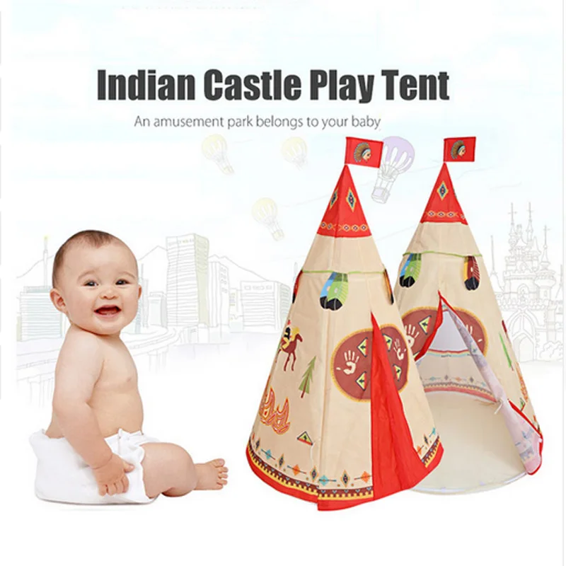 

indian game tent Princess Teepee Play House Indoor Outdoor Play Tent For children Play Role Play Game baby castle crib net 102