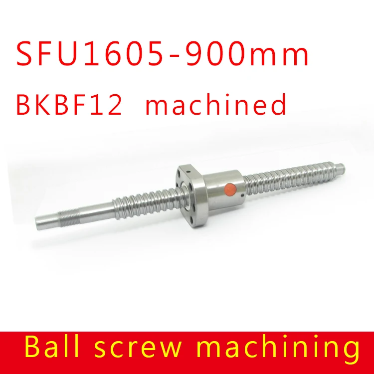 CHUANGNENG Ball Screw CNC Parts SFU1605 RM1605 16mm 1500mm With Metal Deflector Ball Screw Nut BK/BF12 End Supports Ball NUT HOUSINGS 1pcs Coupler With End Machining,Length Approx 59inch/1500mm - View #12