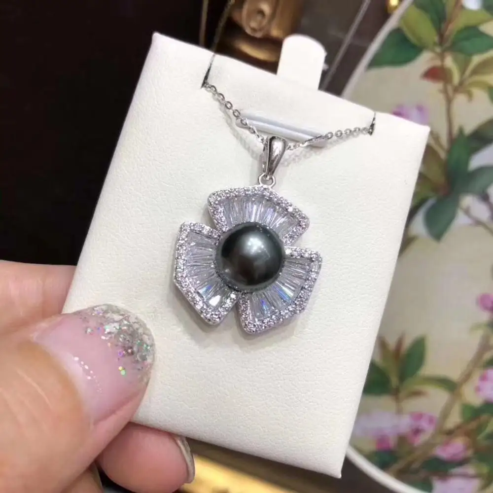 

925 Sterling Silver Pendant Component Findings Settings Women's Parts for Oyster Edison Pearl Coral Jade Beads Stones