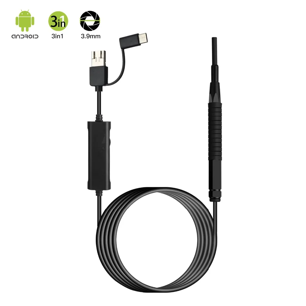 Volemer Ear Cleaning Endoscope 3 In 1 Usb HD 3.9Mm Lens Visual Ear Spoon With Adjustable 6Led Light Soft Cable Borescope Camera (15)