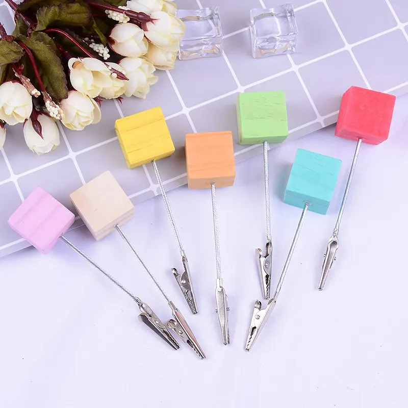 colorful Paper Clips Office Binding Supplies Card Holder Cube Memo