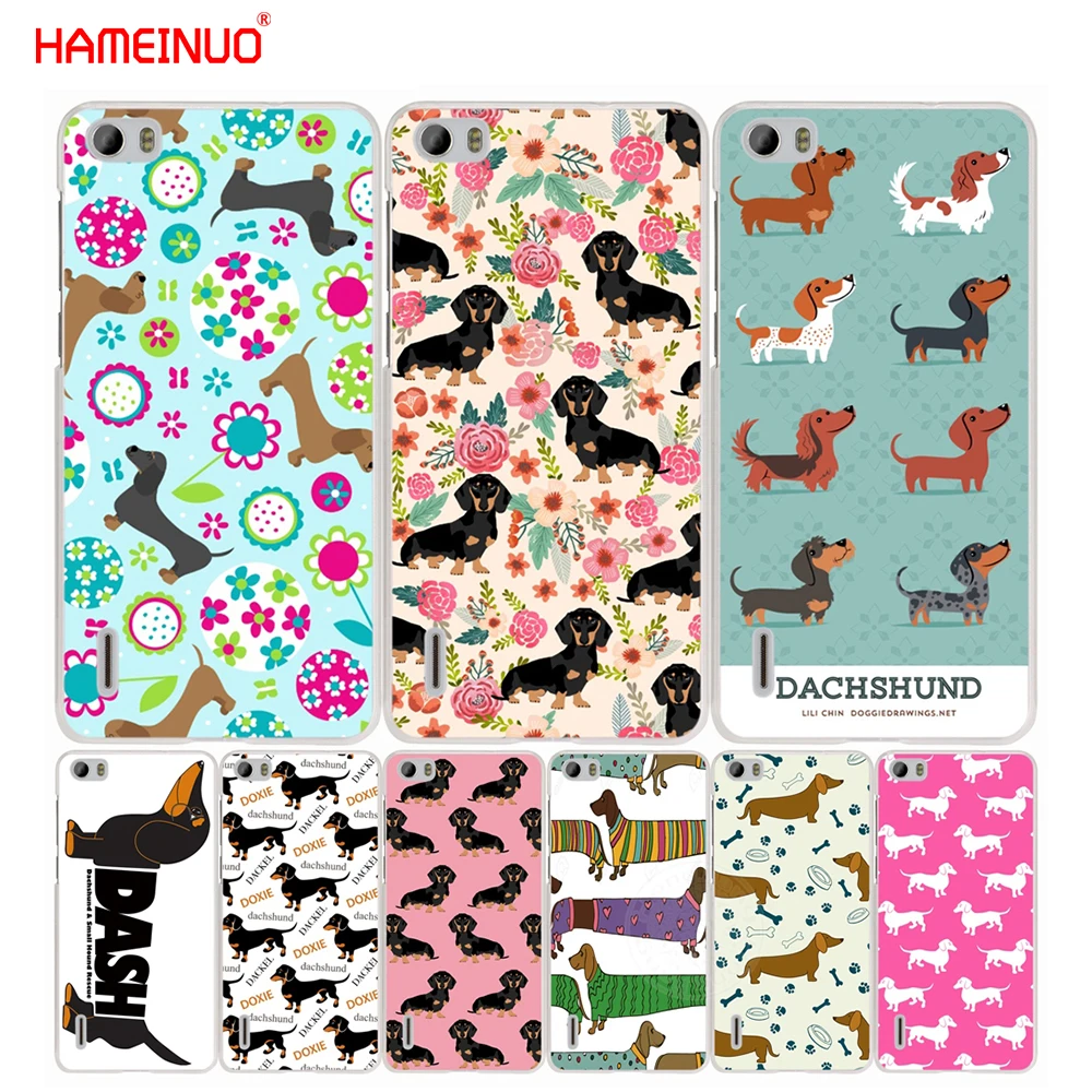 HAMEINUO Такса doxie Цветок Собака Щенок чехол для телефона huawei honor 3C 4A 4X 4C 5X 6 7 8 Y3 Y5 Y6 2 II