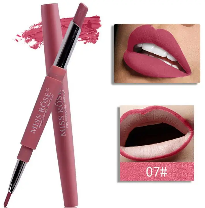 Miss Rose Lipliner Maquillaje профессиональный карандаш для губ сексуальный полный губы матовый цвет длительный водонепроницаемый набор для губ - Цвет: 07