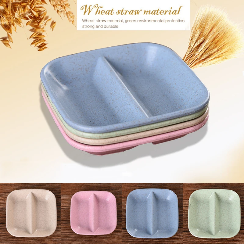 

Seasoning Dish Multi-purpose Drain Dish Calvings Sauce Vinegar Tableware Dinner Plates Sauce Dip Dish Wheat Straw V4161