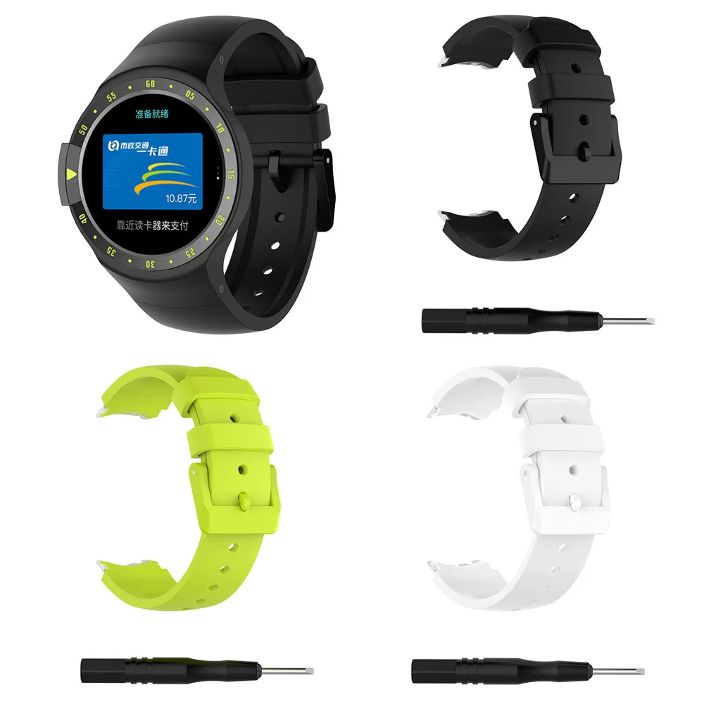 Мягкие силиконовые резиновые часы ремешок на запястье для TicWatch S фитнес-часы Молодежные Смарт-часы сменный ремешок Smartwatch
