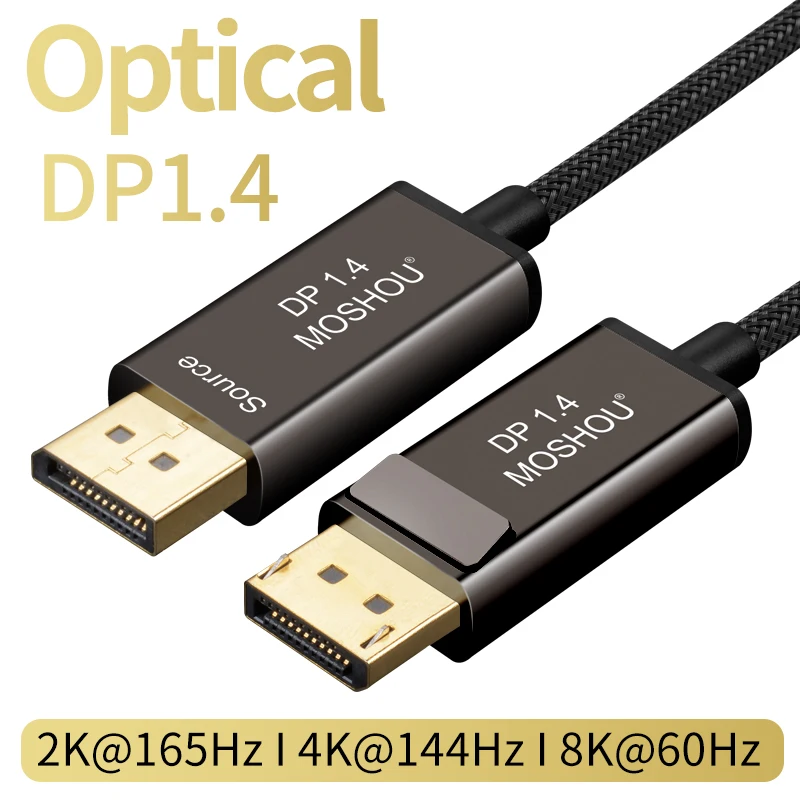 Оптоволоконные кабели Displayport DP 1,4 8K @ 60Hz 4K 144 Hz 32,4 Гбит/с HDR MOUSHOU Оптоволоконные кабели Displayport DP 1,4 8K @ 60Hz 4K 144 Hz 32,4 Гбит/с HDR MOUSHOU