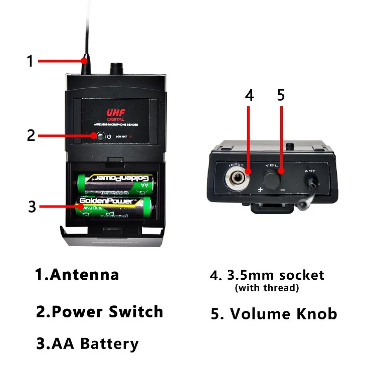 condenser microphone Freeboss FB-U10H2 Dual Way Digital UHF Wireless Microphone with 2 Lapel 2 Headset microphone (2 Bodypack Transmitter) usb microphone